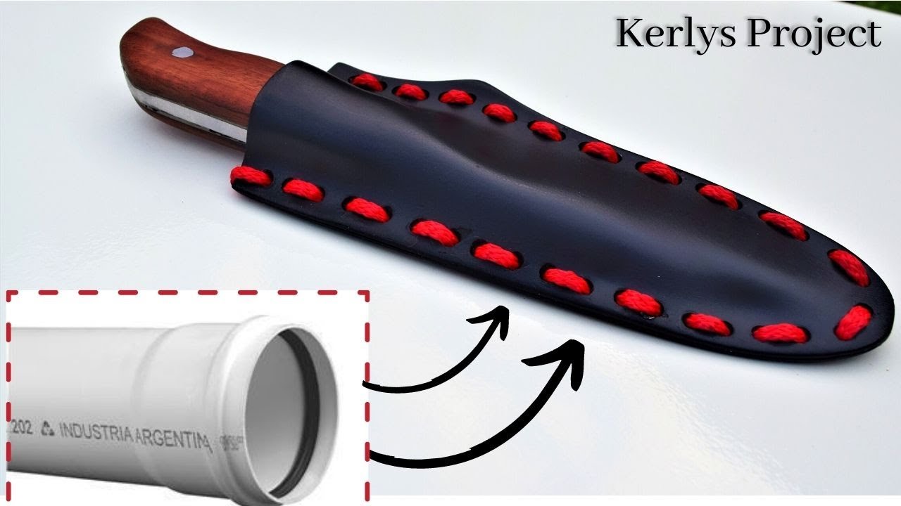 FUNDA para CUCHILLO con TUBO DE PVC || KNIFE SHEATH with PVC TUBE🔪🧤