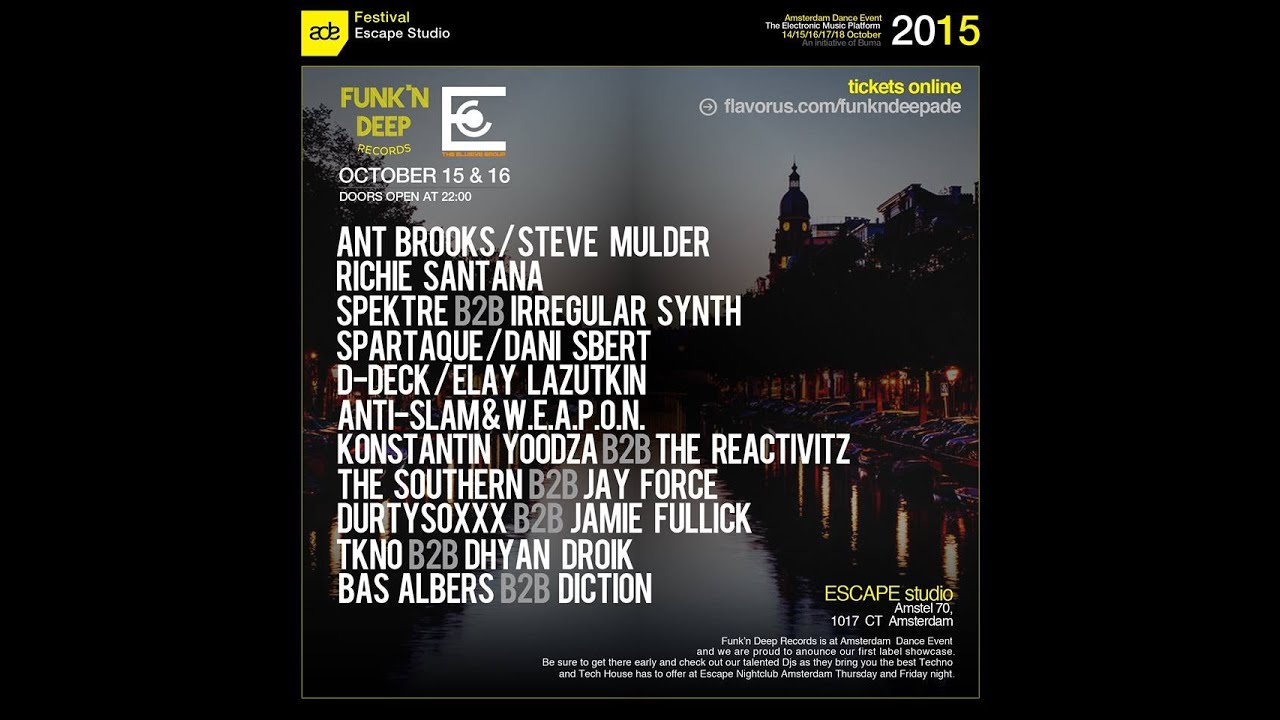 Funk'n Deep 2015 ADE Label Showcase