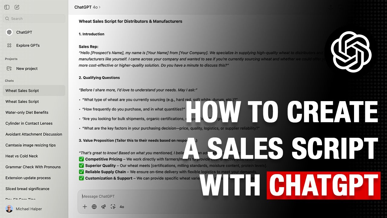How to Use AI (ChatGPT) to Create a Sales Script