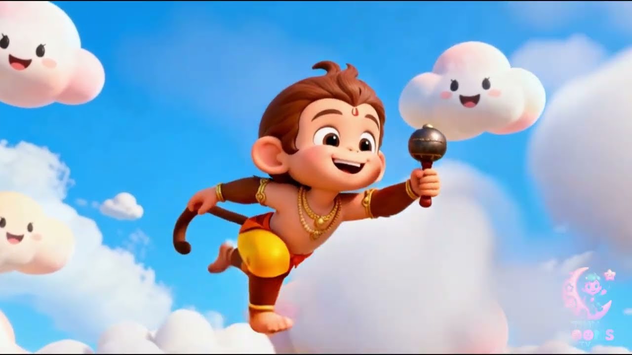 सोने से पहले हनुमान चालीसा | Bedtime Hanuman Chalisa for Children | Tiny Moons TV