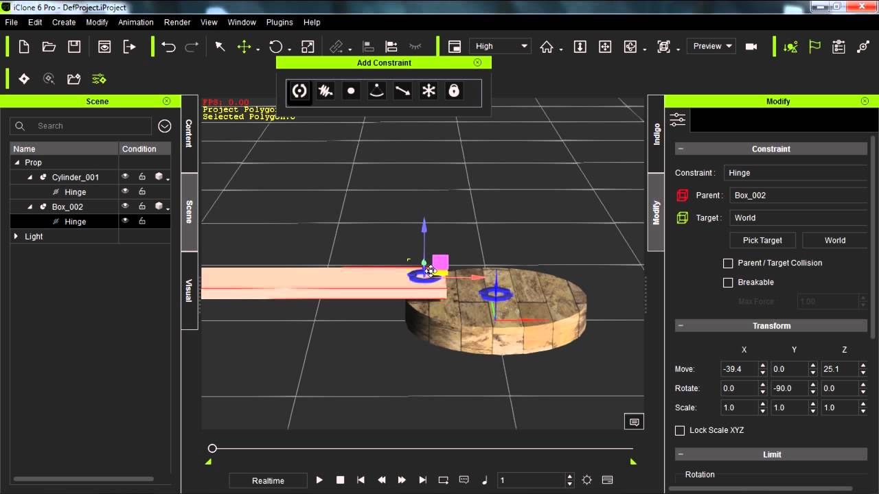 iClone 6 Tutorial - Physics Constraint Machines Part 1