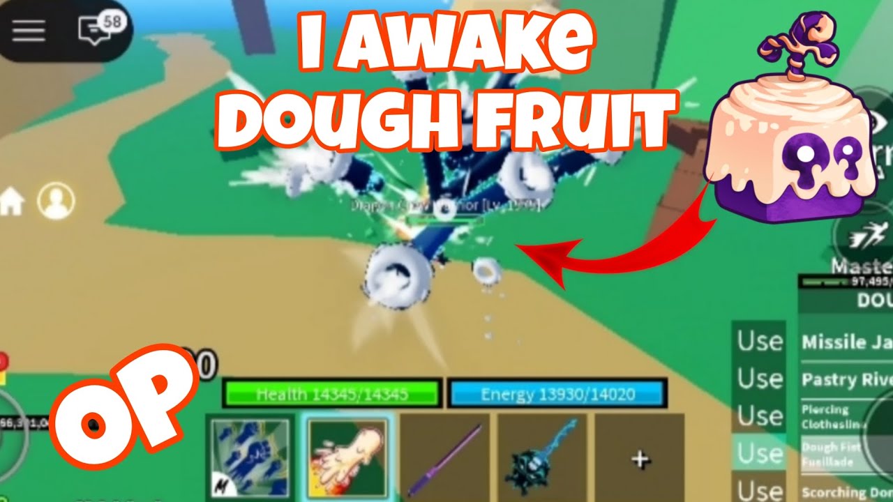 I master and awake dough fruit in blox fruits #roblox 