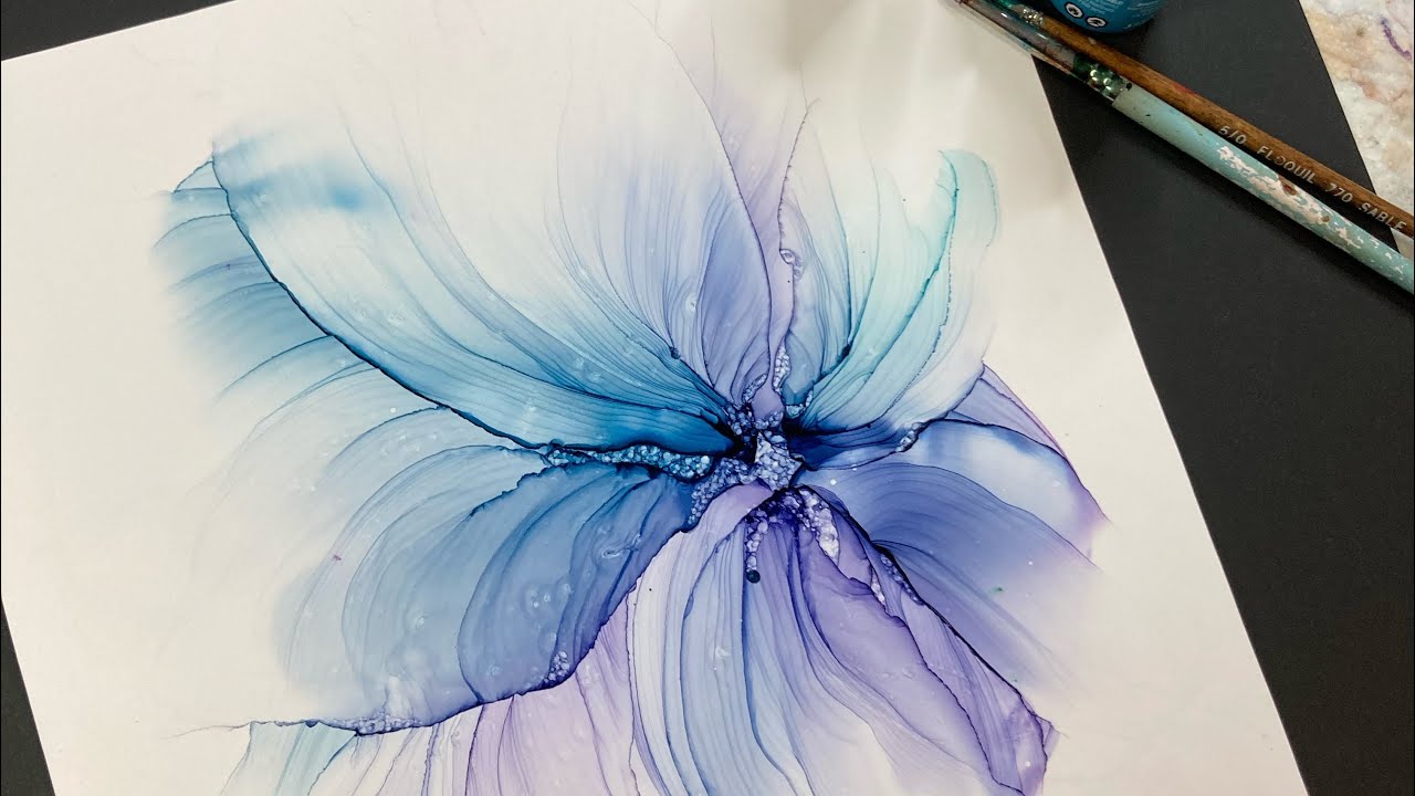 Alcohol Ink Painting - Soft Edged Ripples