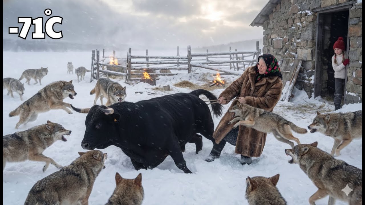 93 Year Old Widow and Grandchild Protect Cattle from Wolves