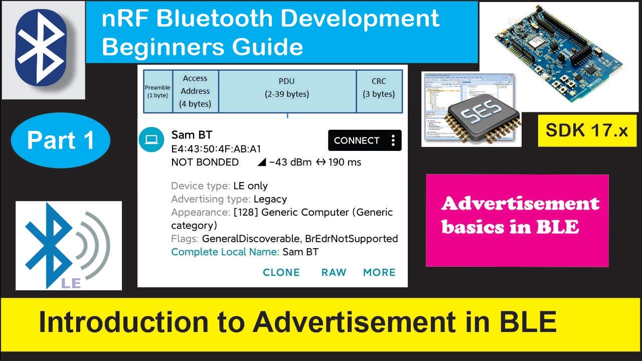 nRF5 SDK - Tutorial for Beginners Pt 45 A -Advertisement Basics
