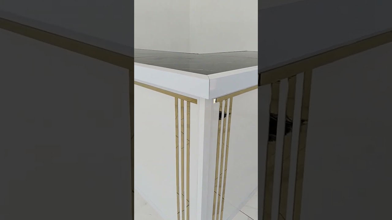 meja kasir alumunium leter L full alumunium acp #furniture #lemari