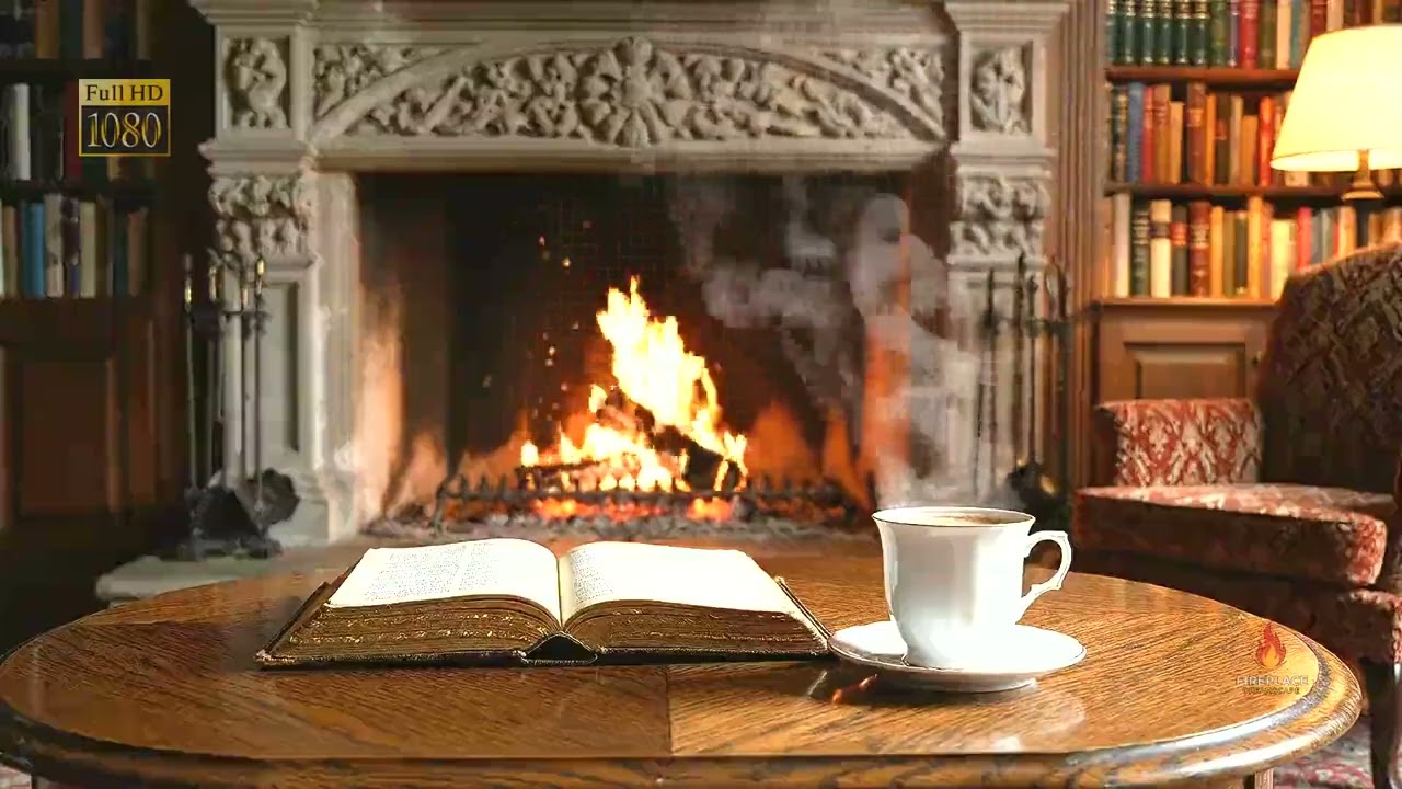 Gentle Snowfall & Fireplace Crackles 10 Hours Full HD – Cozy Cabin for Deep Sleep & Focus