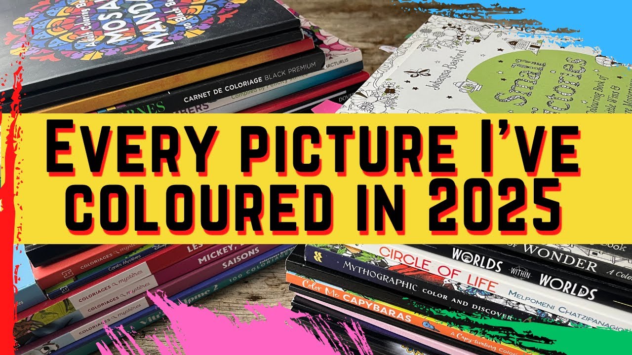 37 Books! Showing all my completed Adult Colouring pages from 2025!