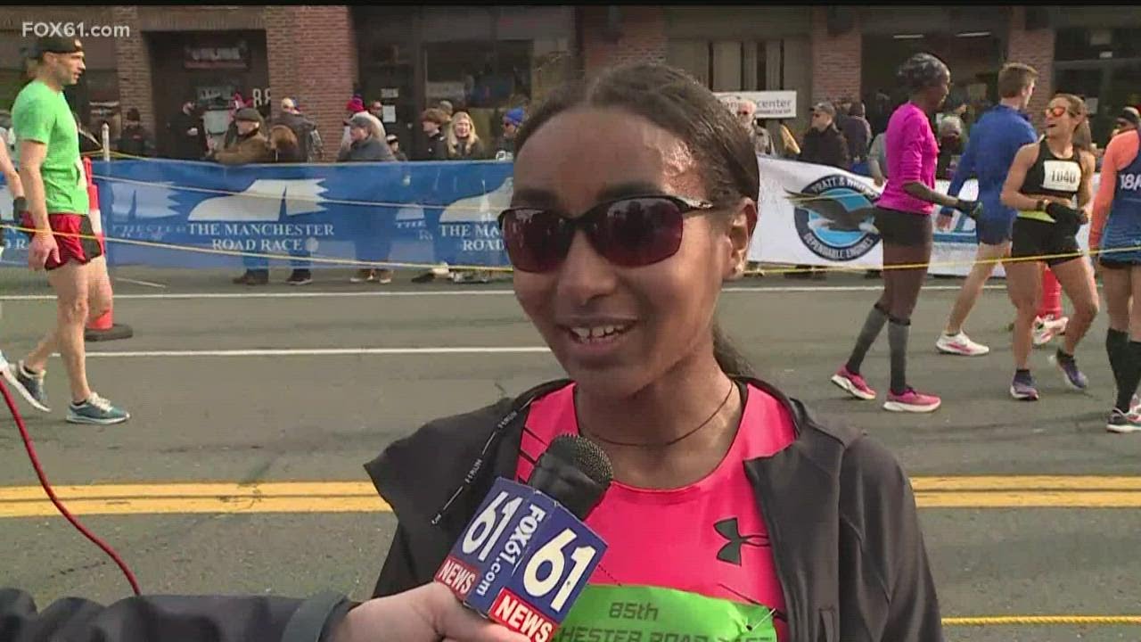 Weini Kelati wins women's course, sets new record at the 85th Manchester Road Race