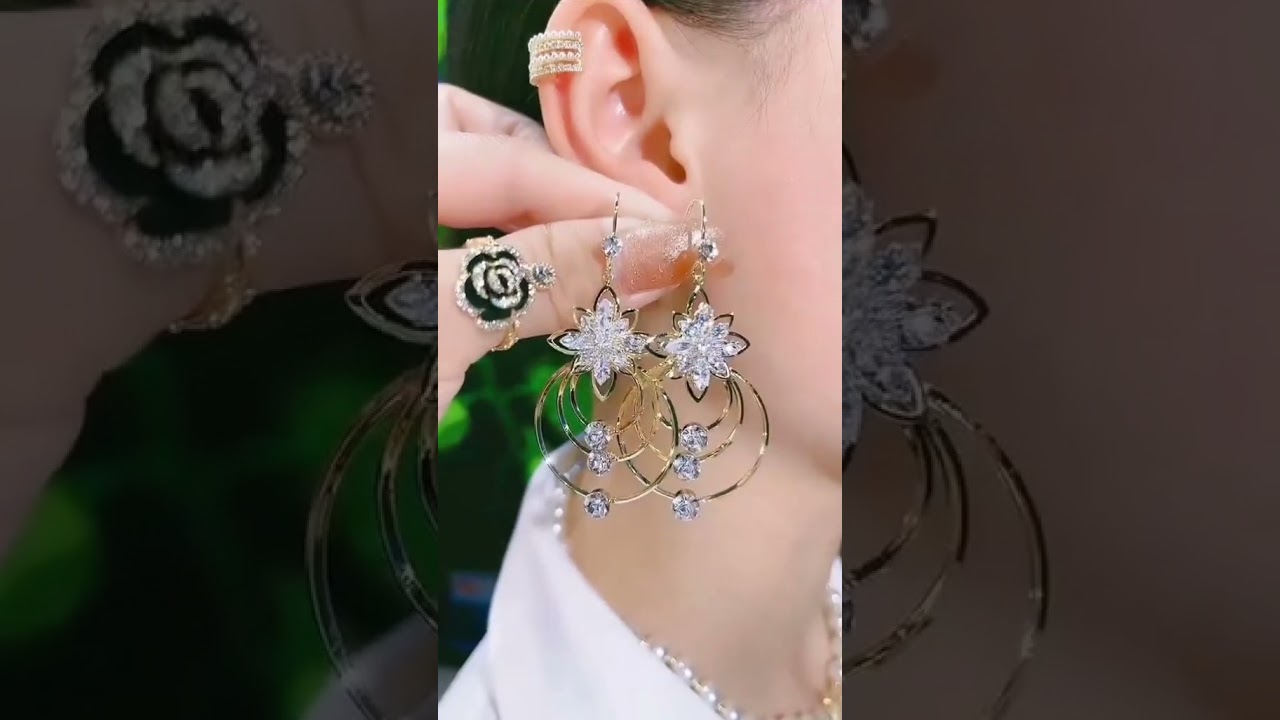 Latest Korean earrings design plz subscribe my YouTube channel #viralvideo #1millionviews#earriings#