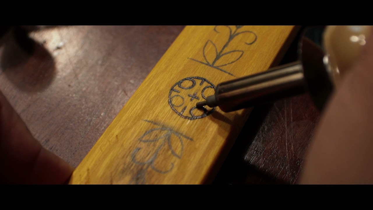 Wood burning a Logo on a Bow (No Talking)