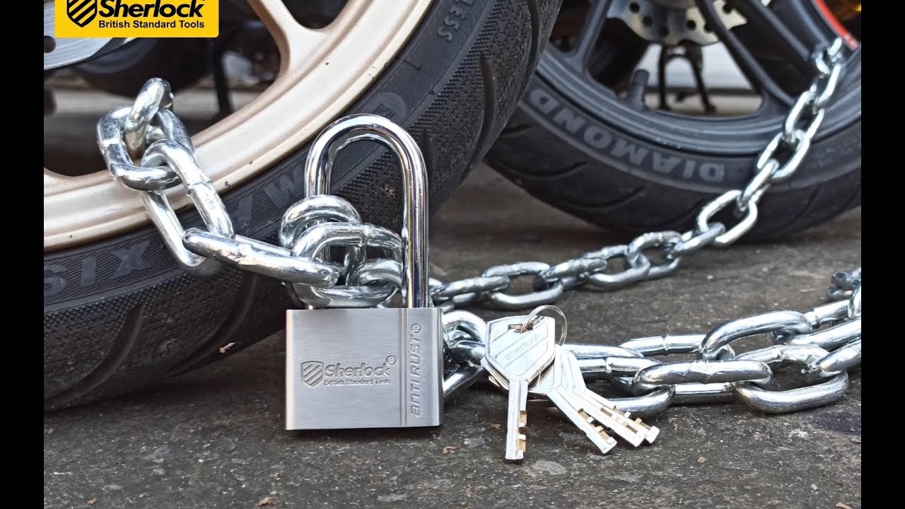 Sherlock Gembok 50 mm + Rantai Untuk Pengamanan Motor di Kantor (Shift Malam)