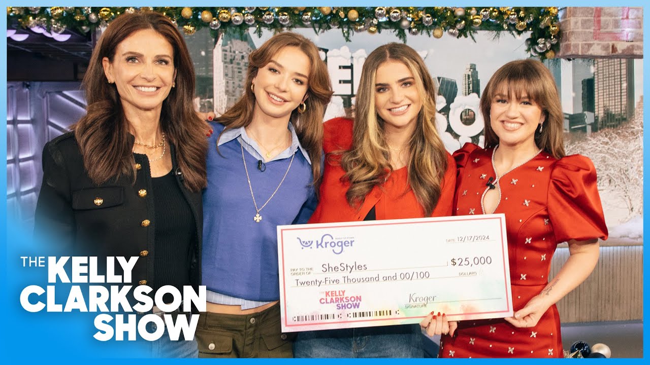 Kelly Clarkson Surprises Teen Sisters Behind Clothing Donation Pop-Up With $25,000 From Kroger!