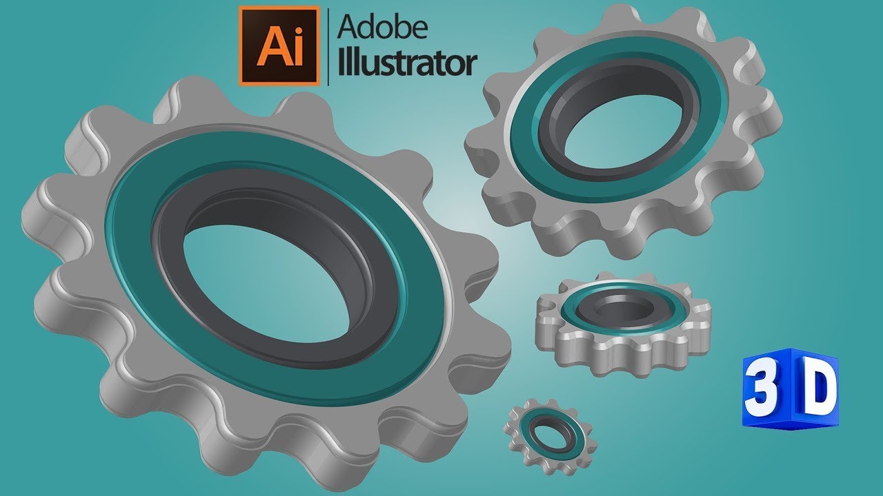 How To Create 3D Gear Icon Design In Illustrator  illustrator Tutorials