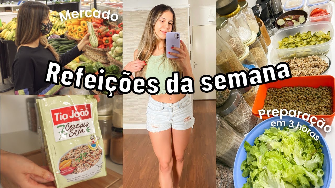 PREPARE AS REFEIÇÕES DA SEMANA COMIGO | Compras no mercado, minha dieta para ganhar massa muscular