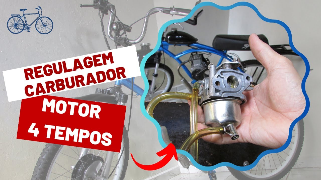 Regulagem carburador motor 4t 49cc bicicleta motorizada
