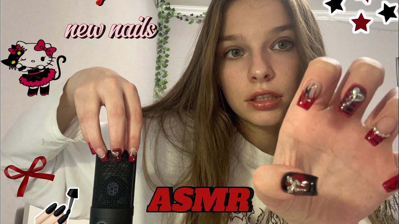 АСМР с новым маникюром💅💅/ СКРЭТЧИНГ🐞/ ЗВУКИ РТА👅/ РАНДОМНЫЕ ТРИГГЕРЫ🌈