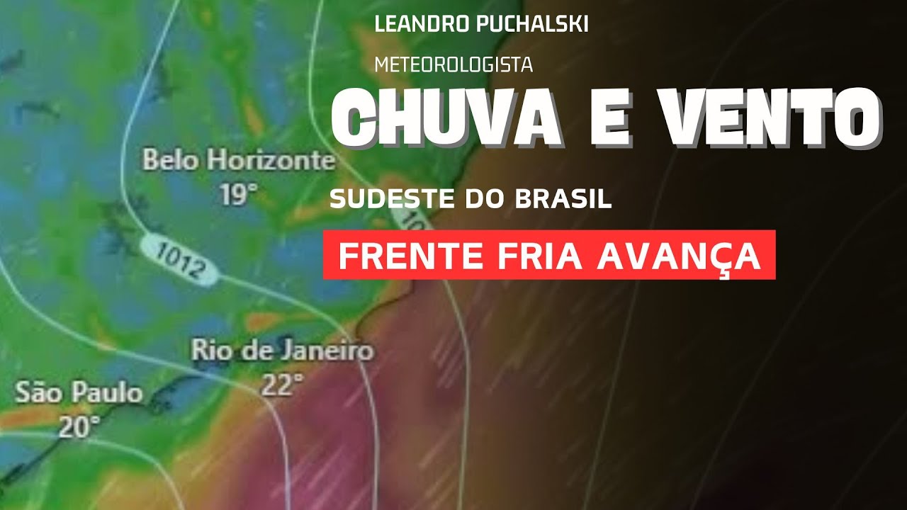 ALERTA DE CHUVA E VENTO NO SUDESTE