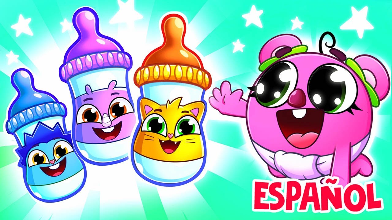 Canci&oacute;n del biber&oacute;n 🍼😿 | Divertidas canciones y rimas para ni&ntilde;os 😻🐨🐰🦁 por Baby Zoo Espa&ntilde;ol