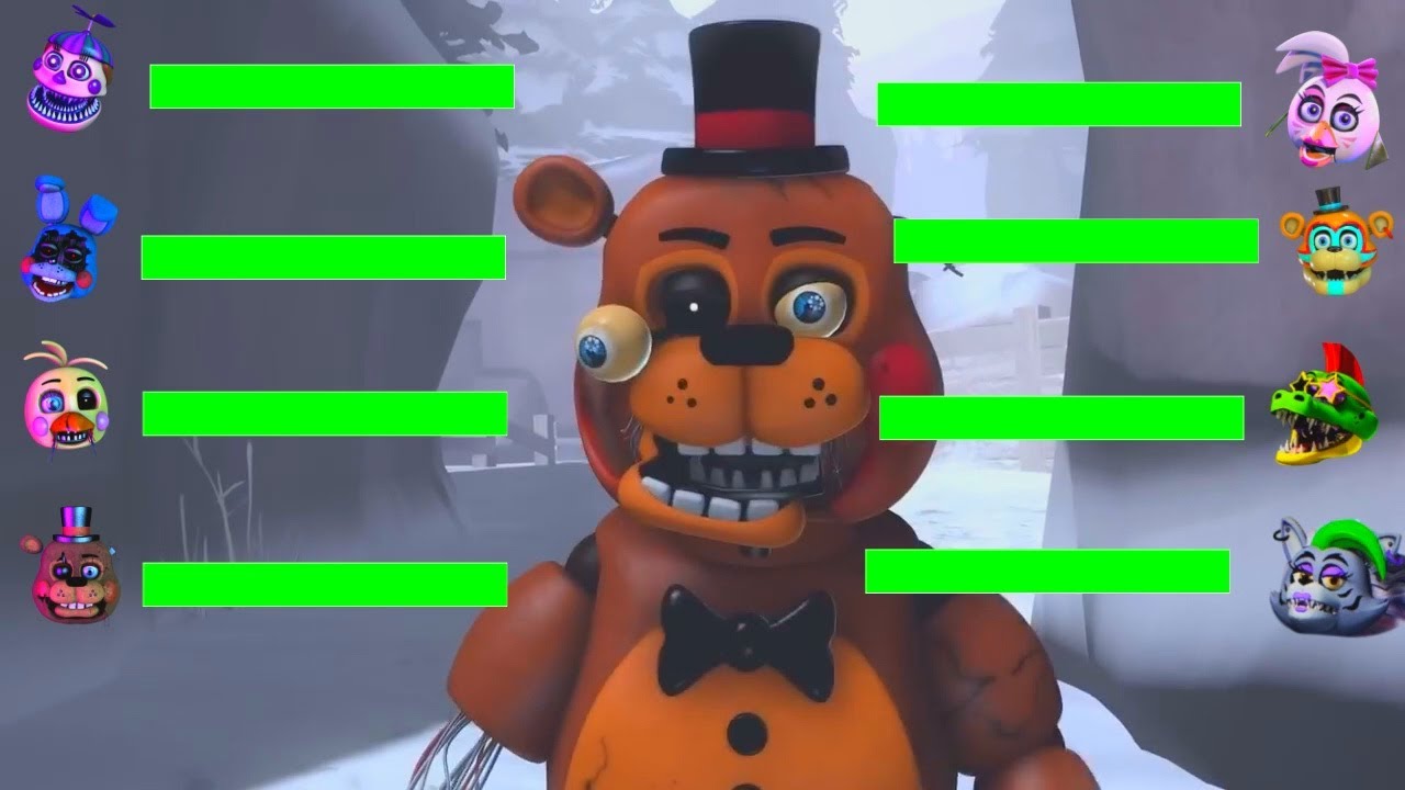 [SFM FNaF] Security Breach Christmas vs Hoaxes WITH Healthbars