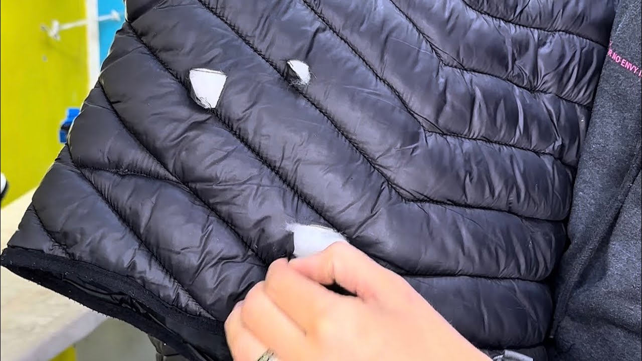 ترقيع سترة 100غرام بخياطة مخفية بإحترافية | Professional 100g jacket repair with invisible stitching