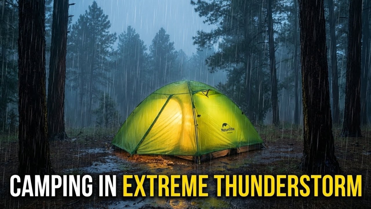 solo camping in rain