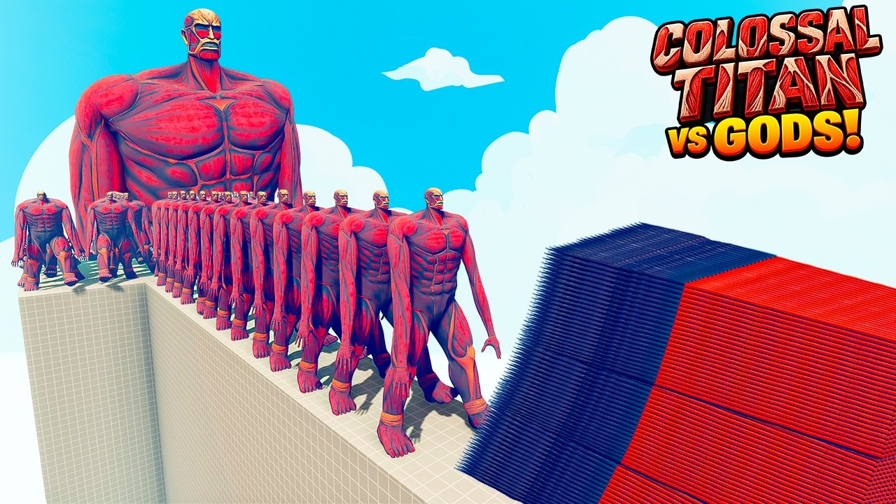 17x COLOSSAL TITAN vs EVERY GOD - Totally Accurate Battle Simulator TABS
