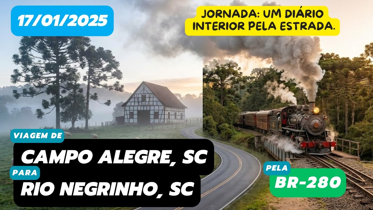 Diário de viagem: Campo Alegre, SC para Rio Negrinho, SC (SC-418/BR-280 - 17/01/2025 - parte 2)