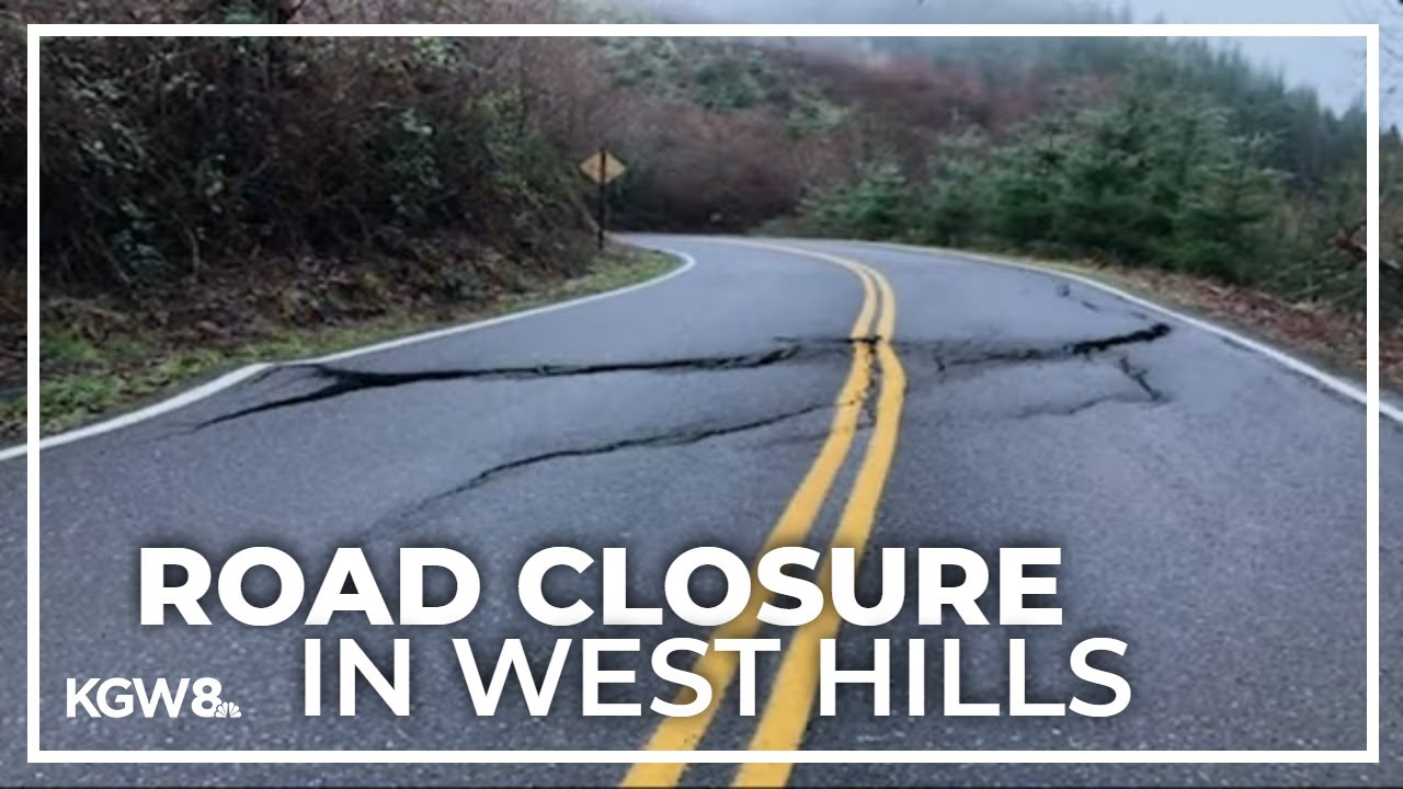 Road separation and erosion causes road closure in West Hills