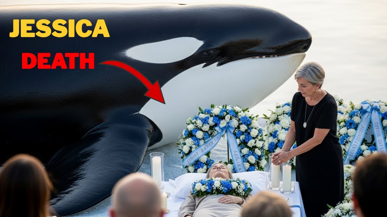 Плач дельфина/косатки в фильме «Джессика» (церемония похорон дрессировщика дельфинов возле гроба на