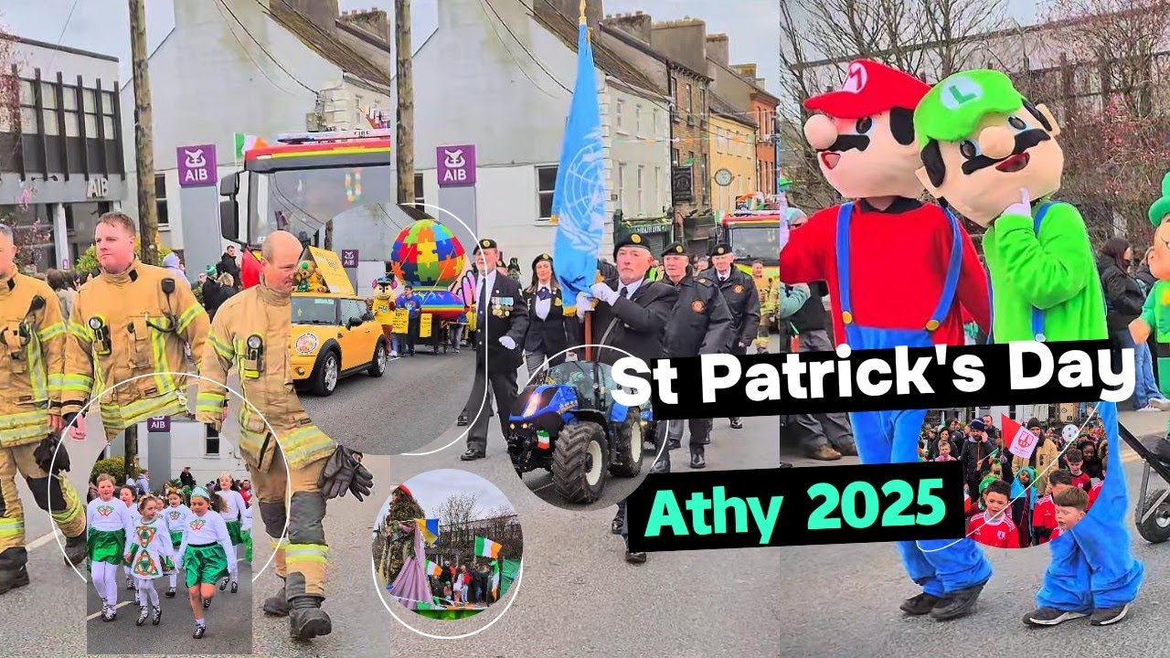 St Patrick's Day Athy City Parade full, Ireland 2025
