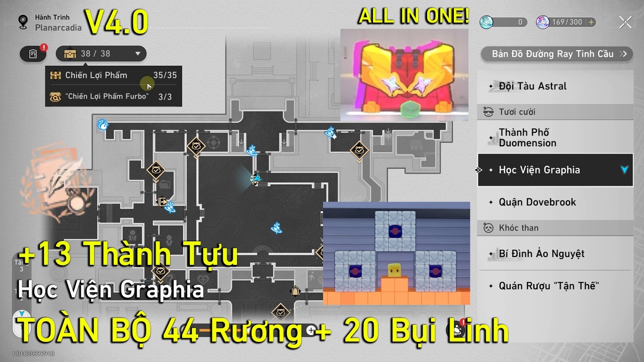 HSR 4.0 | TOÀN BỘ 44 Rương, 20 Bụi Linh & 13 Thành Tựu tại Học Viện Graphia
