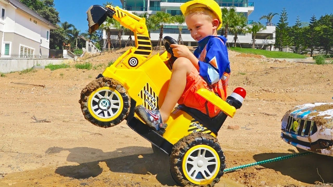Vlad mengendarai mobil truk penggali untuk menolong Nikita kecil