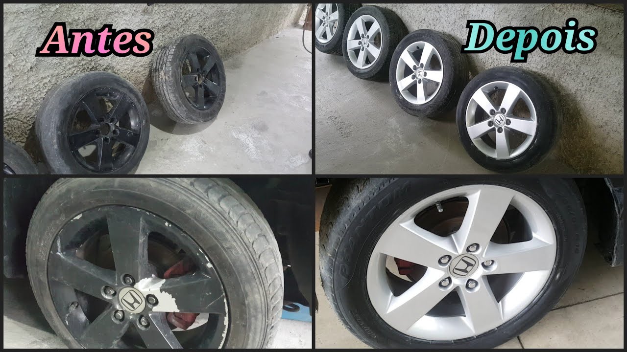 pintamos os aros do honda Civic de prata momo