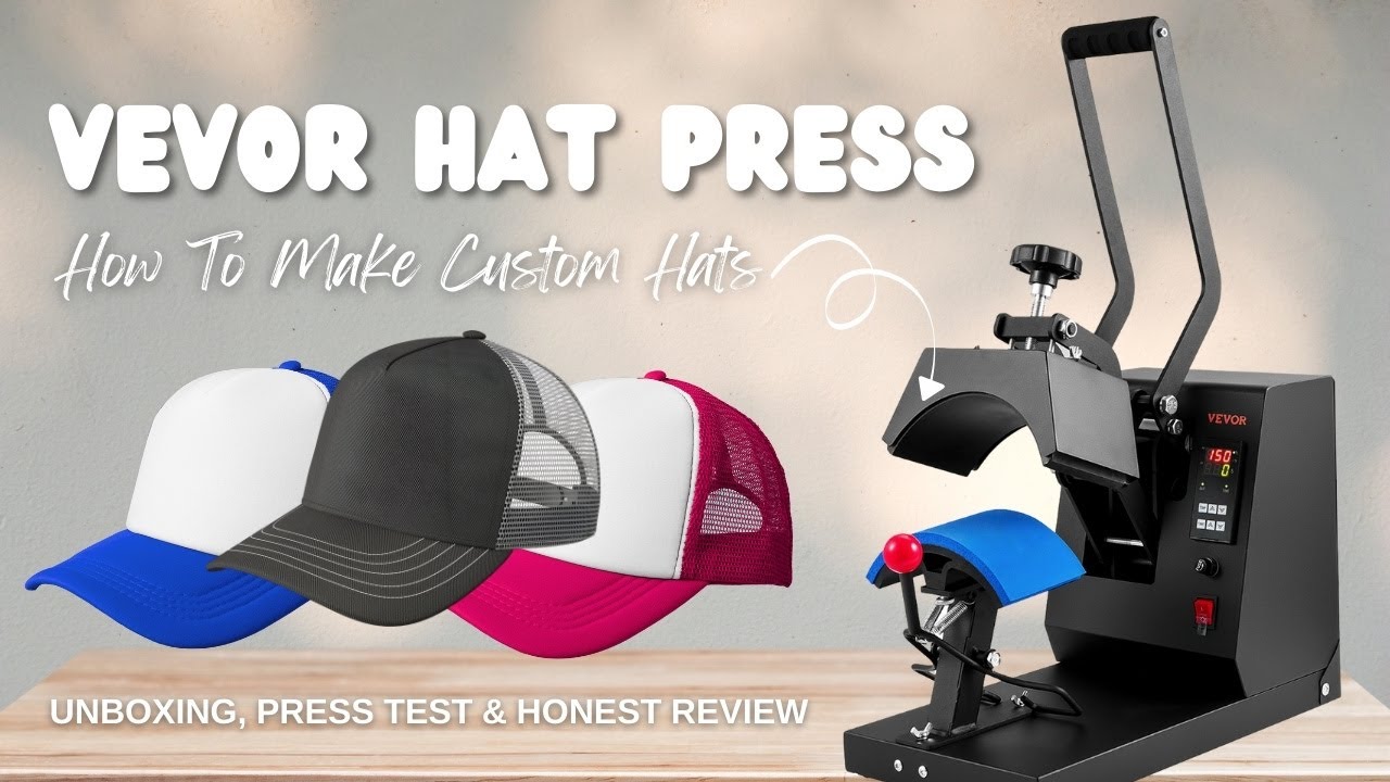 How to Make Custom Hats for Your Small Business | Trying Out the VEVOR Hat Press | Unboxing