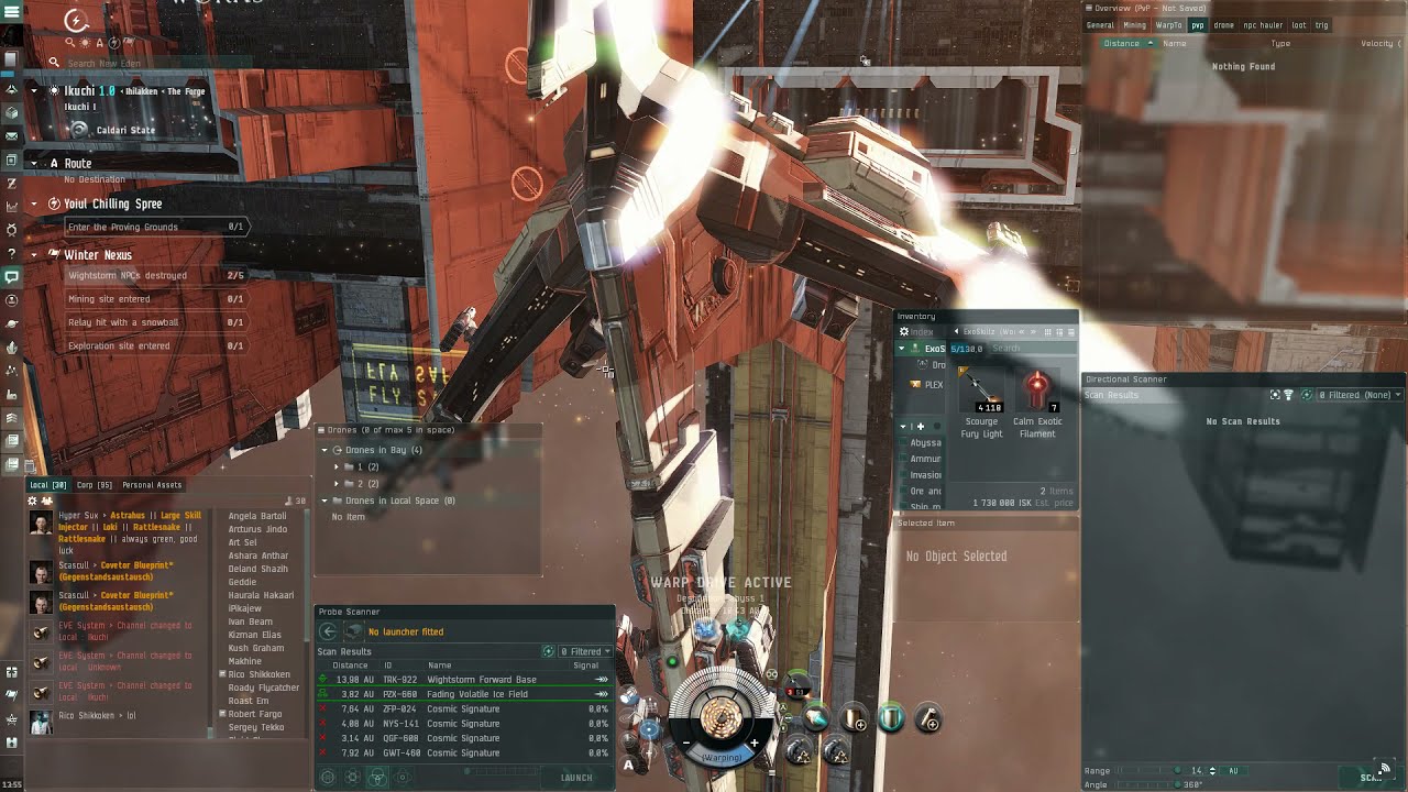 EVE ONLINE FR ABYSS T1 SOLO EXOTIC FILAMENT (WORM - 50M isk/H)