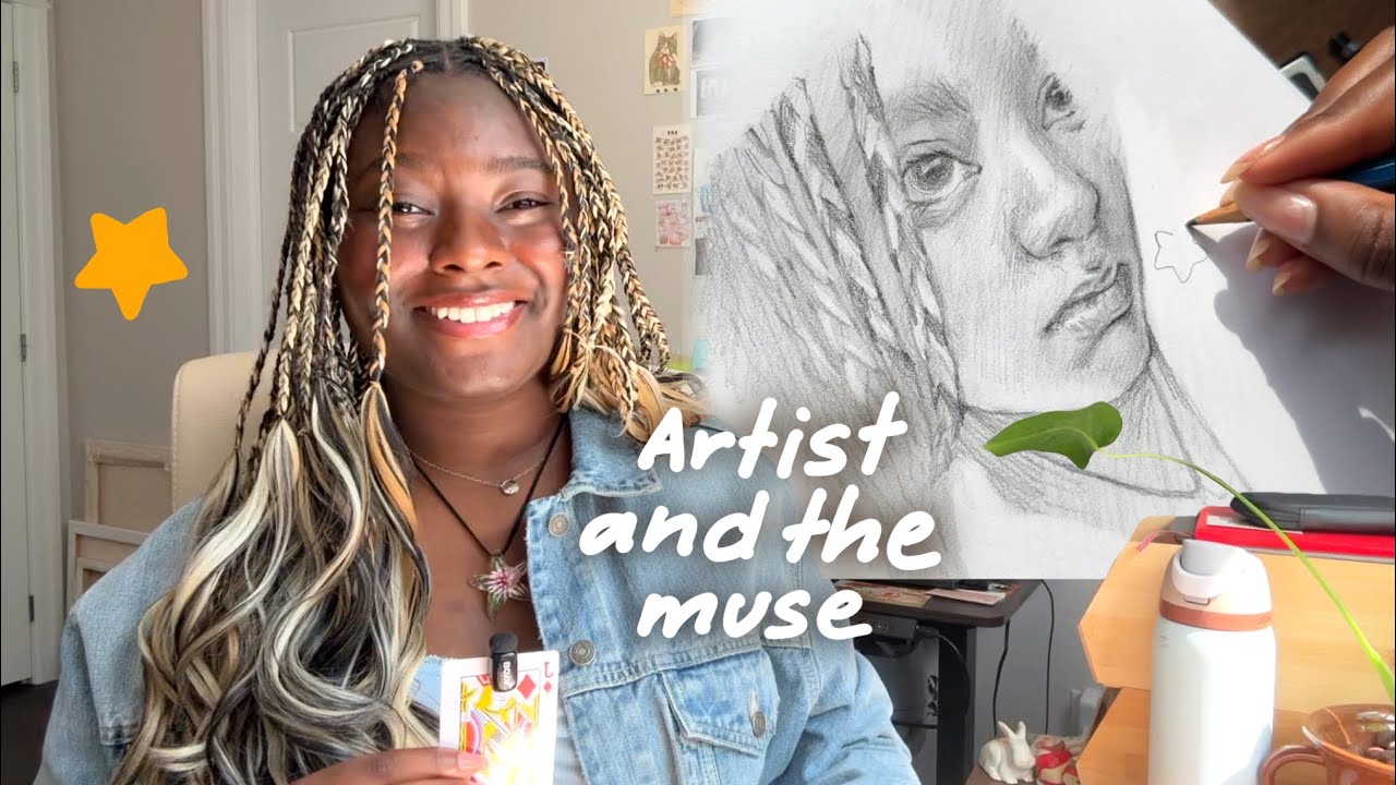 Being the artist and the muse 🎨✨ (Almost) full pencil drawing demo
