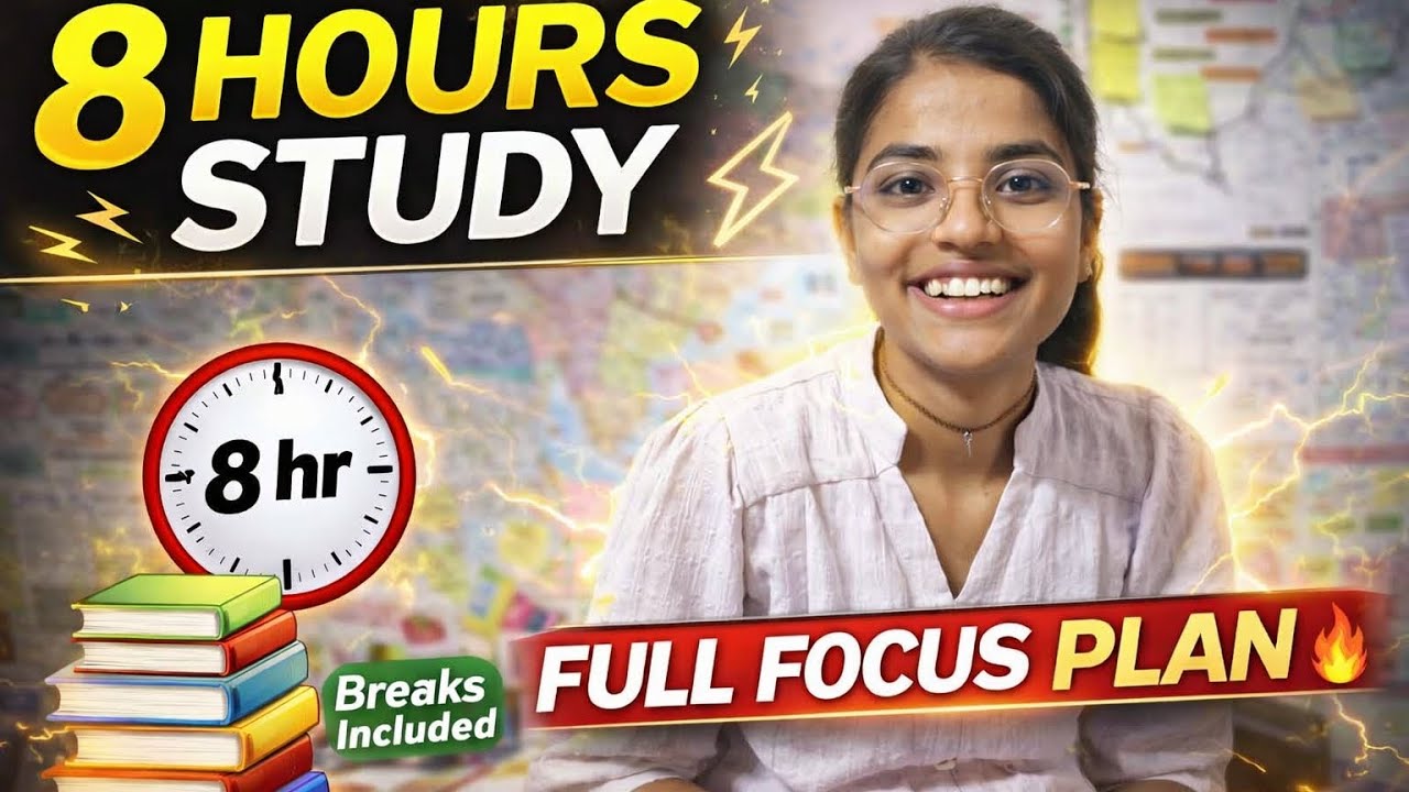 8 Hours Study Challenge 💯 | Daily Routine🎯📚#StudyPlan#Study#NoDistraction#FullFocus#StudyMotivation