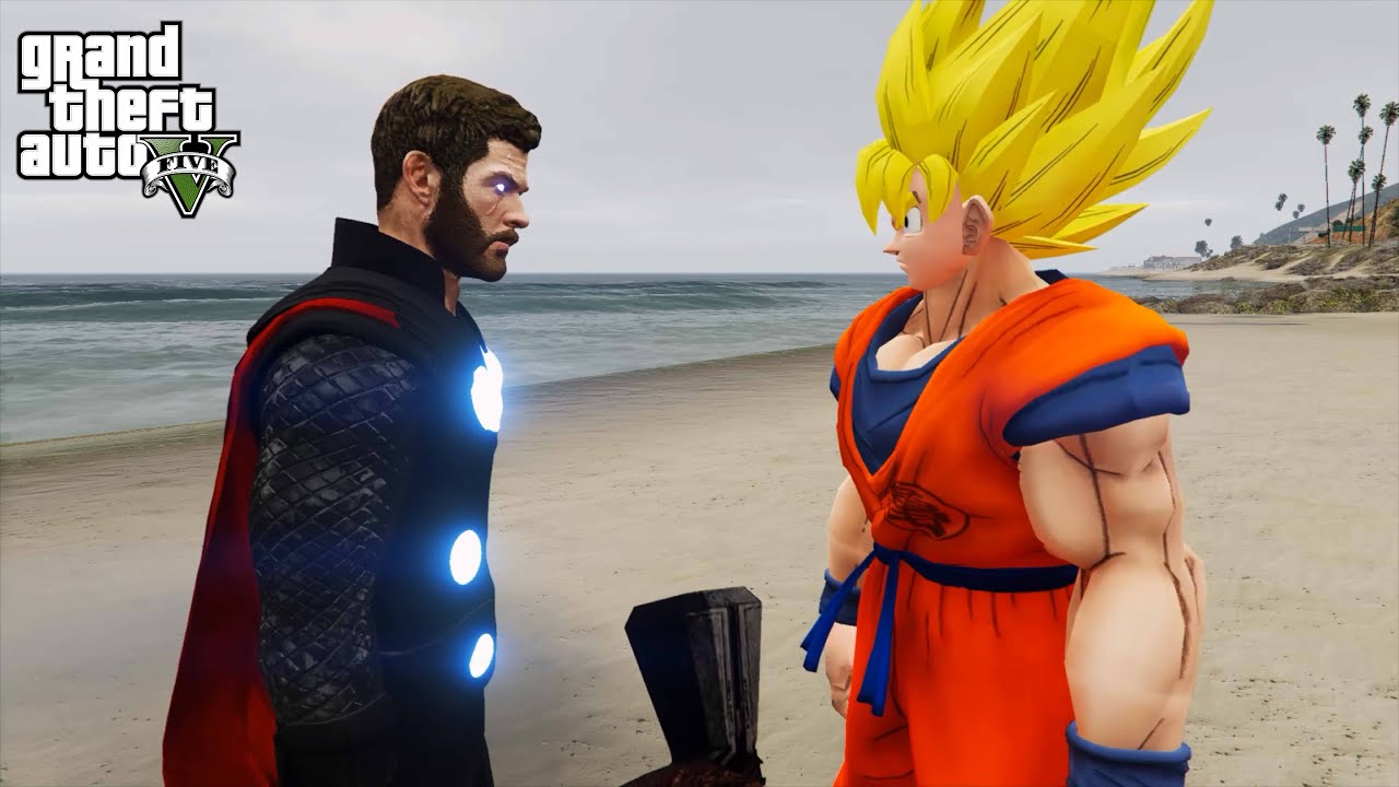 GTA 5 - Goku VS Thor | Epic Fight in Los Santos