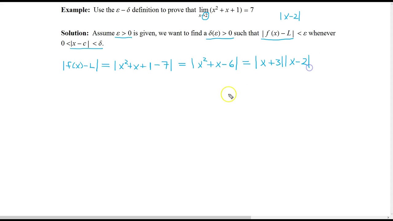 Calculus 1: Limits 4 Limit Proofs for Quadratic Functions (Epsilon-Delta Proofs)
