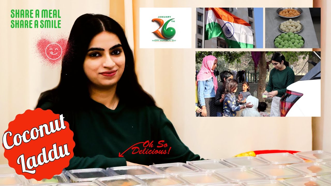 Republic Day Special 🇮🇳 | Tricolor Coconut Laddu Food Drive | Share a Meal Share a Smile – Day 39