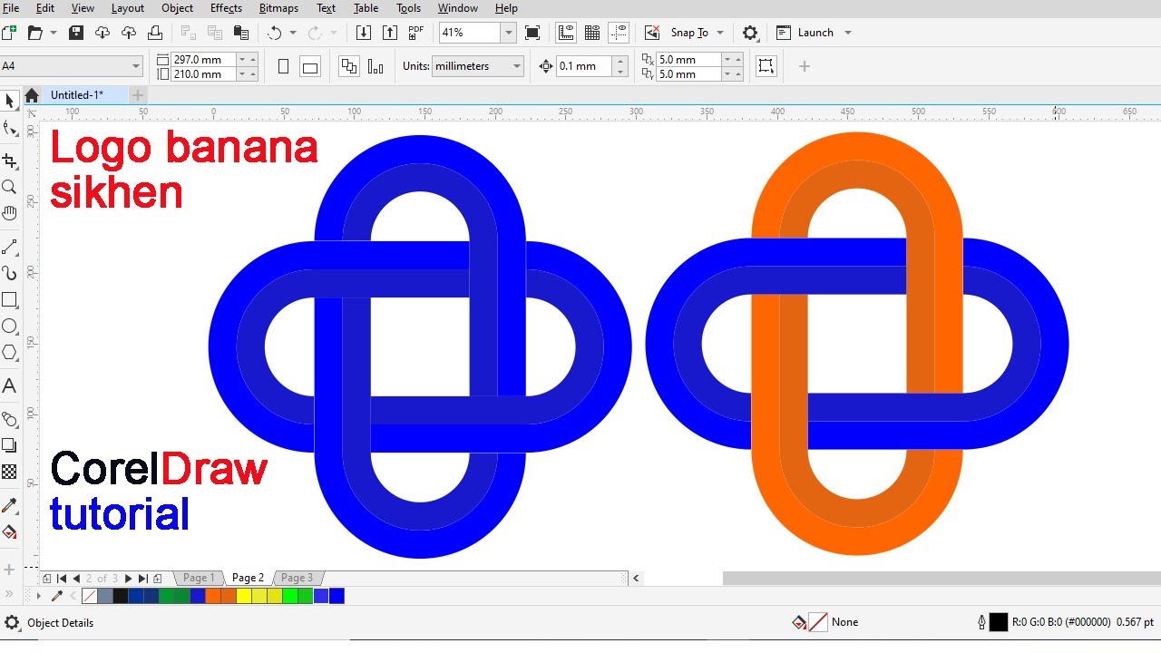 Logo banana sikhen. CorelDraw tutorial. 3D logo