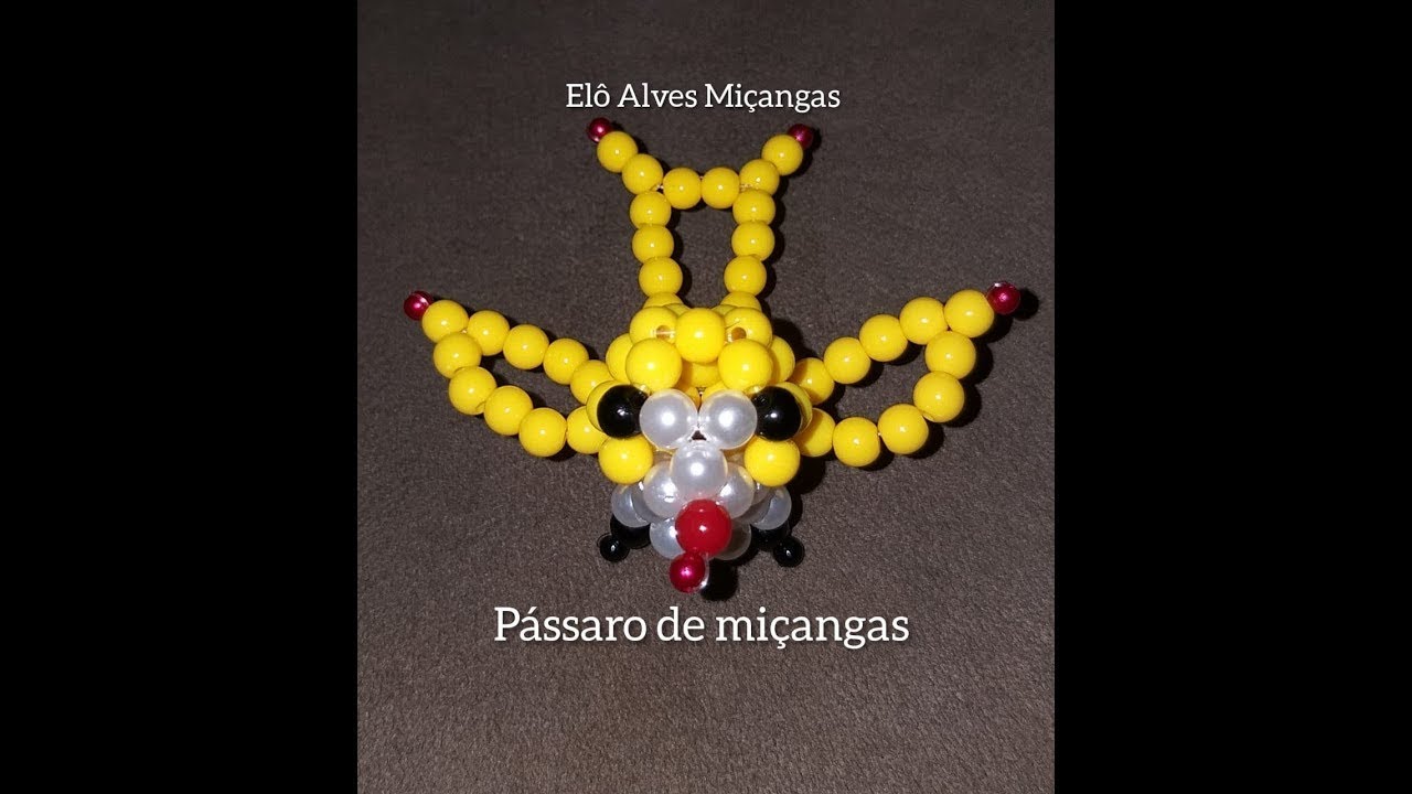 Pássaro de miçangas - beads bird - pájaro de cuentas