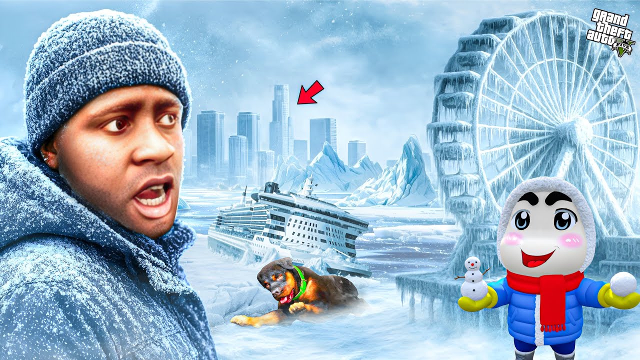 Franklin And Shinchan in Frozen Los Santos World in GTA 5! Bangla Gameplay