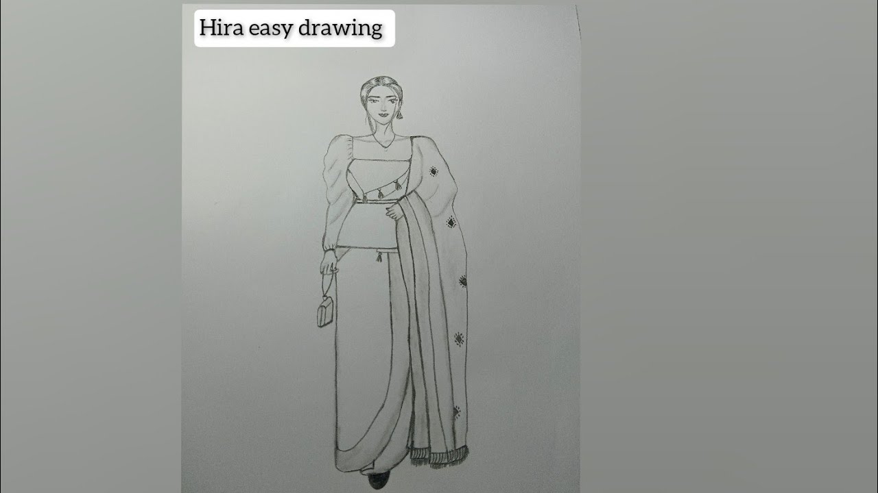 How to draw a beautiful bodo girl | Bodo girl wearing Dokhona| Dokhona drawing