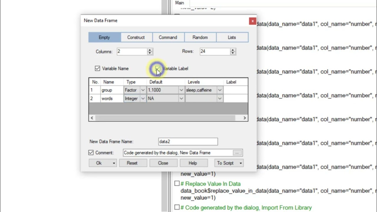 R-Instat: Data Entry 1 - Entering Data