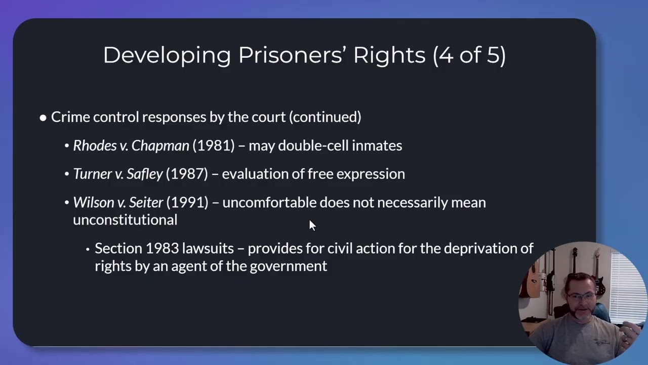 CJ213 Lecture Chpt. 8 (Prisoner' Rights)