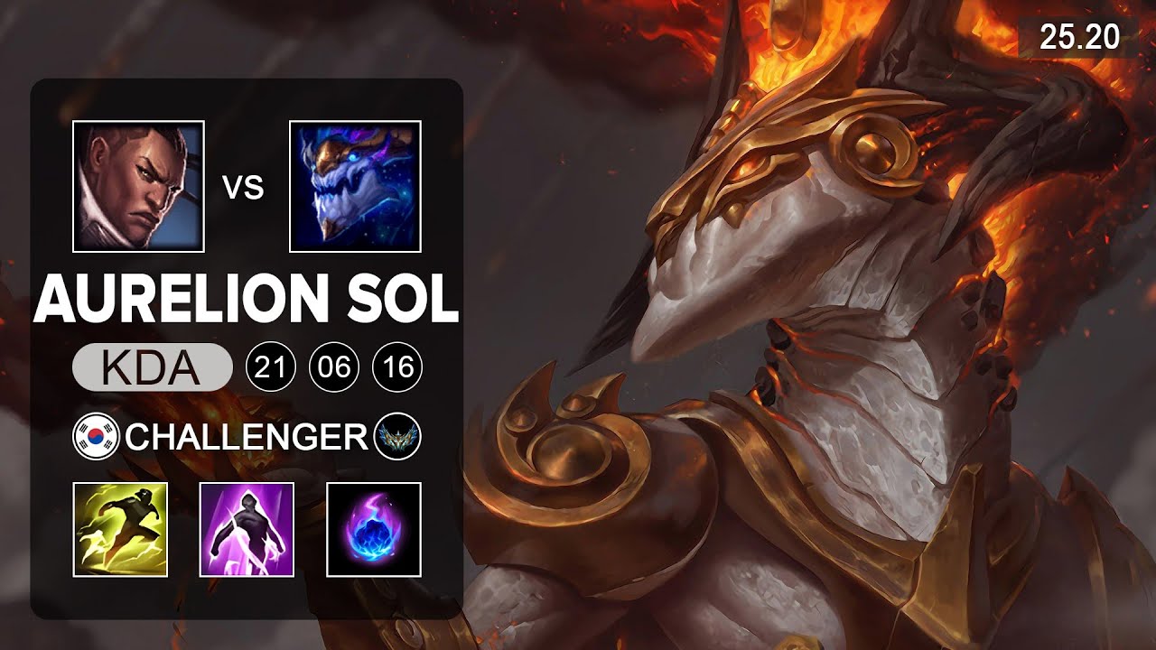 Aurelion Sol vs Lucian ADC - KR Challenger - Patch 25.20 Season 15