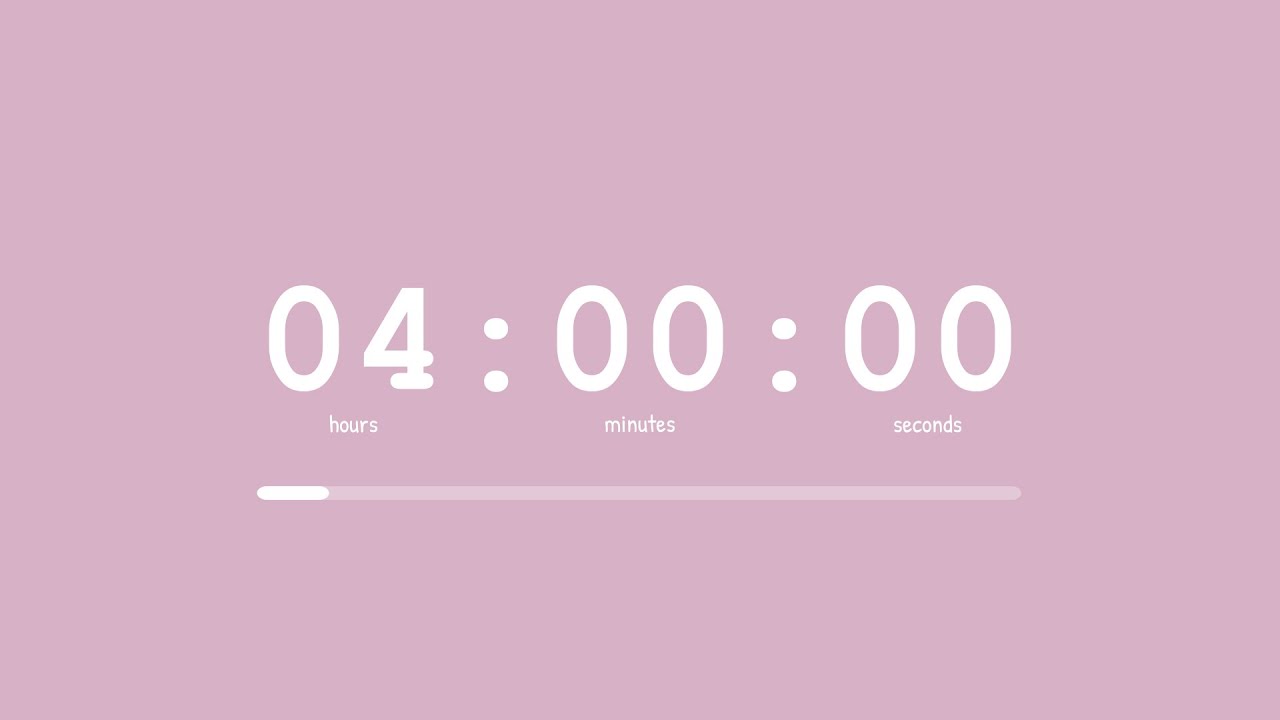🐰 4 Hour Focus Study Timer | Pastel Pink Aesthetic Aura 🌸| Countdown No Music