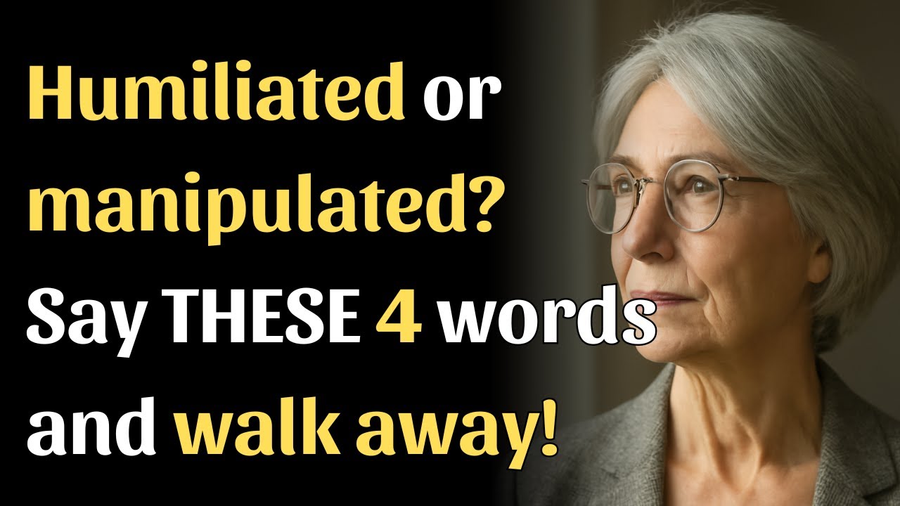 Seniors: If Someone Tries to Humiliate or Manipulate You, Say These 4 Words and Walk Away